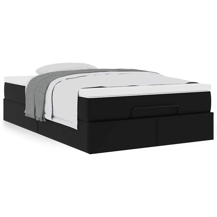 Cadru de pat otoman saltea neagră 120x200cm piele artificială - WALTI WALTI