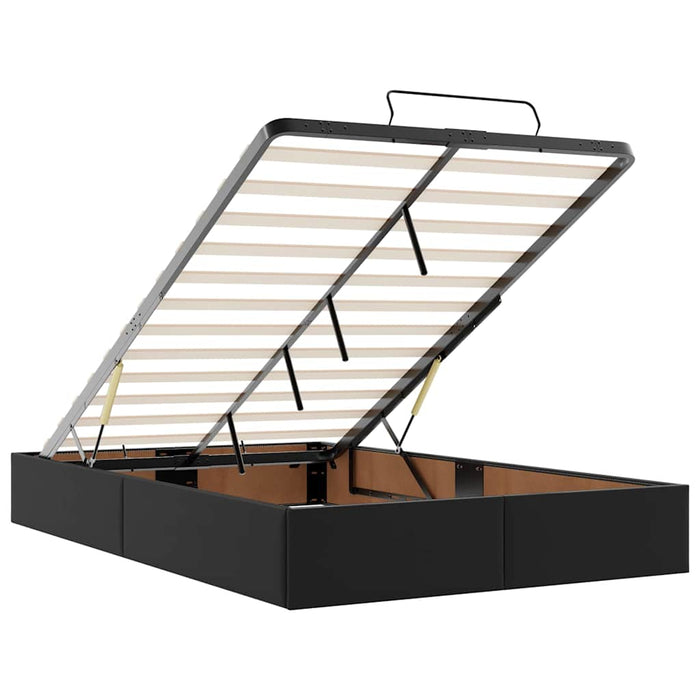 Cadru de pat otoman saltea neagră 120x200cm piele artificială - WALTI WALTI