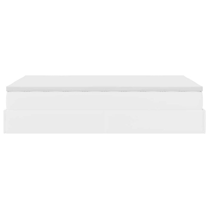 Cadru de pat otoman cu saltea alb 120x200cm piele artificială - WALTI WALTI
