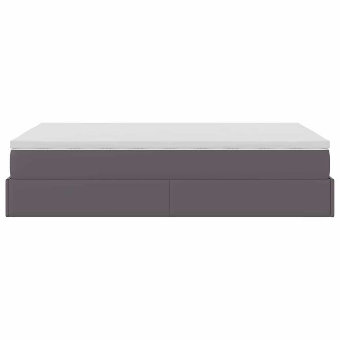 Cadru de pat otoman cu saltea gri 120x200cm piele artificială - WALTI WALTI