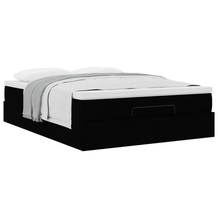 Cadru pat otoman cu saltea neagră 140x190cm piele artificială - WALTI WALTI