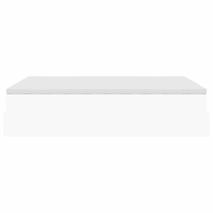 Cadru de pat otoman cu saltea alb 140x190 cm piele artificială - WALTI WALTI