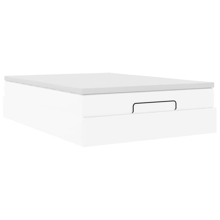 Cadru de pat otoman cu saltea alb 140x200cm piele artificială - WALTI WALTI