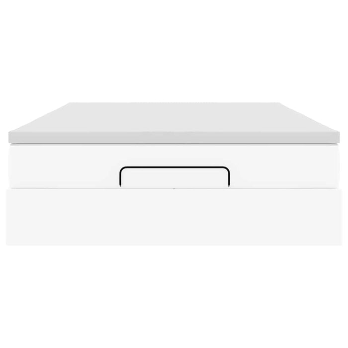 Cadru de pat otoman cu saltea alb 140x200cm piele artificială - WALTI WALTI