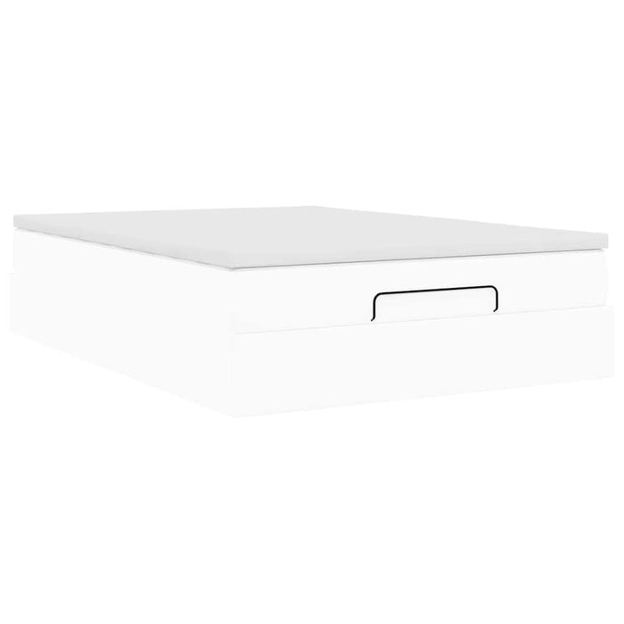 Cadru de pat otoman cu saltea alb 140x200cm piele artificială - WALTI WALTI