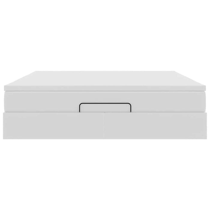 Cadru de pat otoman cu saltea alb 160x200cm piele artificială - WALTI WALTI