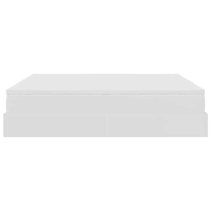 Cadru de pat otoman cu saltea alb 160x200cm piele artificială - WALTI WALTI