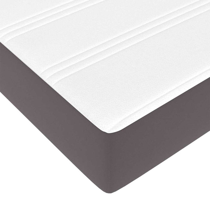 Cadru de pat otoman cu saltea gri 160x200cm piele artificială - WALTI WALTI