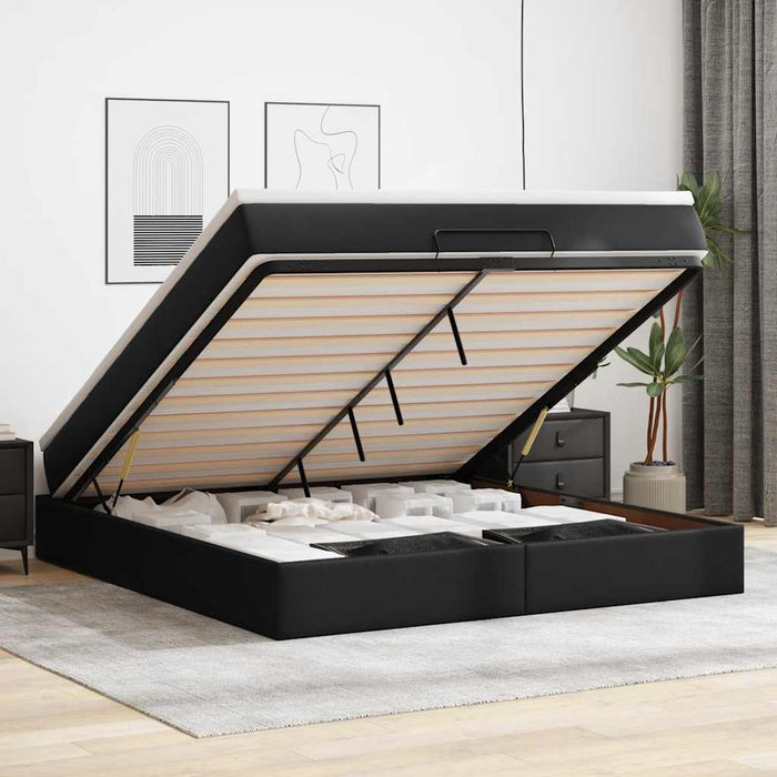 Cadru de pat otoman saltele Negru 180x200cm piele artificială - WALTI WALTI