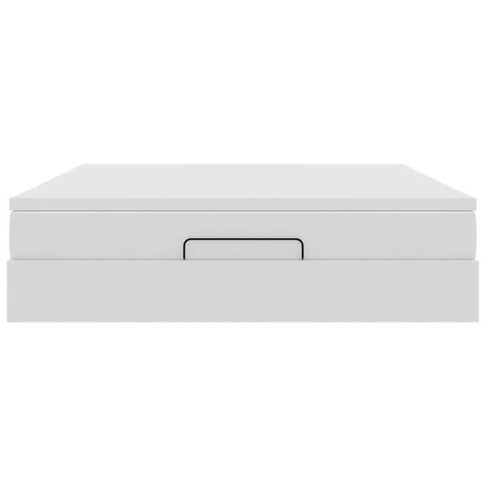 Cadru de pat otoman cu saltele alb 180x200cm piele artificială - WALTI WALTI