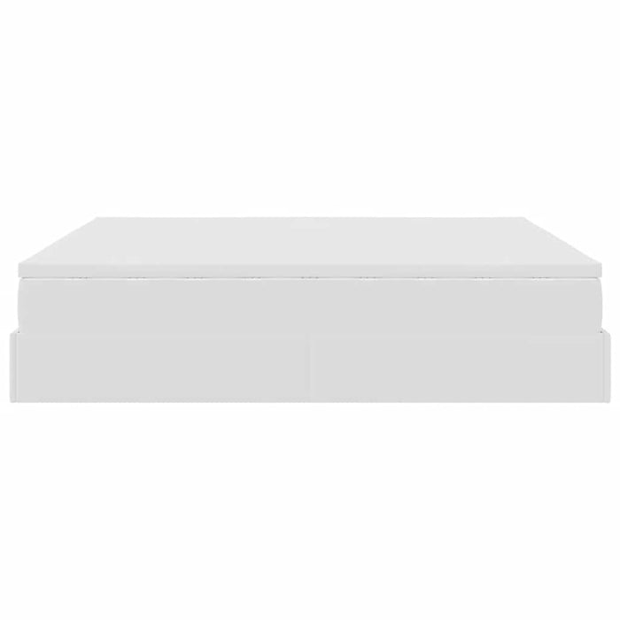 Cadru de pat otoman cu saltele alb 180x200cm piele artificială - WALTI WALTI