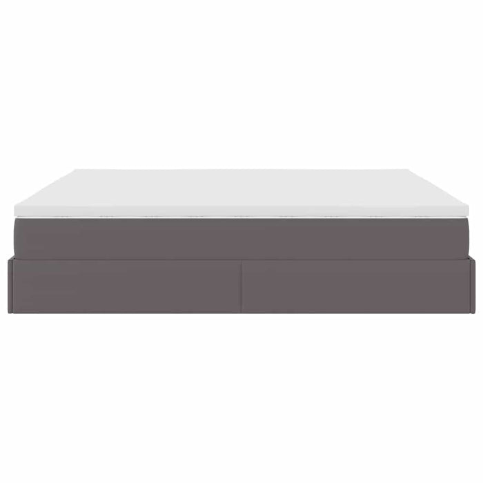 Cadru de pat otoman cu saltele Gri 180x200cm piele artificială - WALTI WALTI