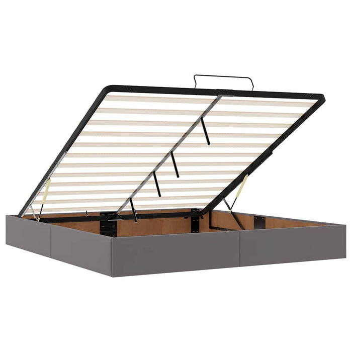 Cadru de pat otoman cu saltele Gri 180x200cm piele artificială - WALTI WALTI