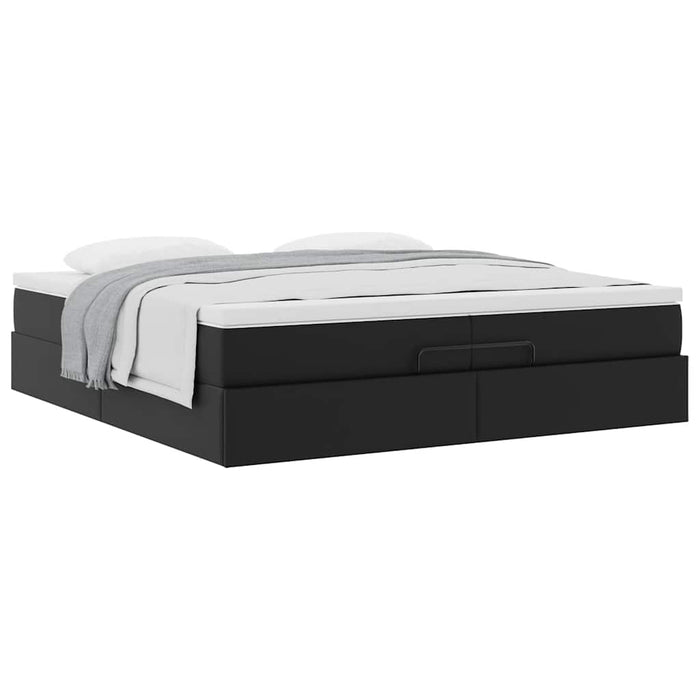 Cadru de pat otoman saltele Negru 200x200cm piele artificială - WALTI WALTI