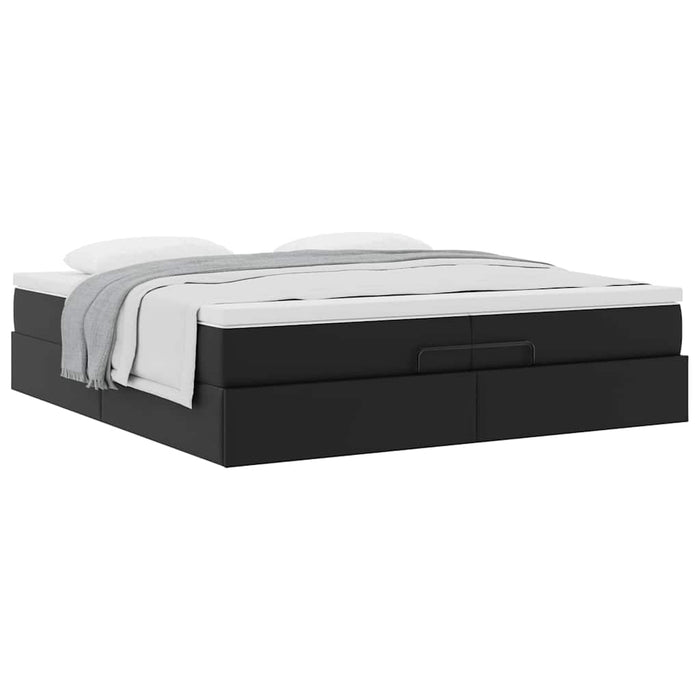 Cadru de pat otoman saltele Negru 200x200cm piele artificială - WALTI WALTI