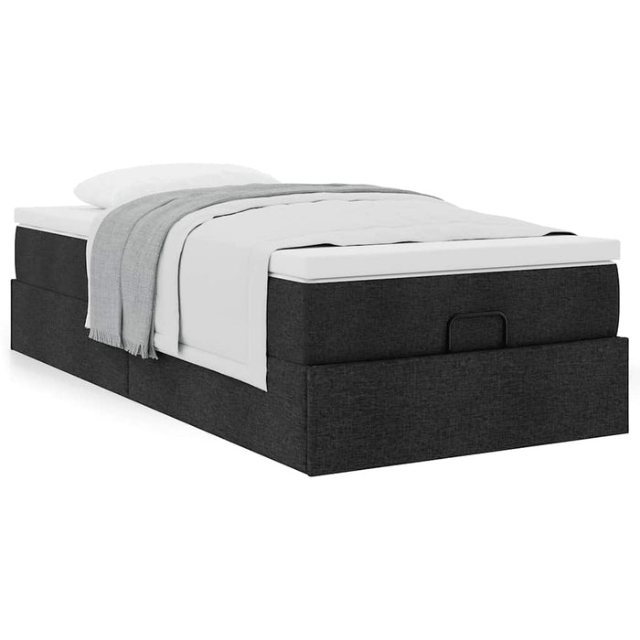 Cadru pat otoman cu saltea țesătură neagră 80x200 cm - WALTI WALTI
