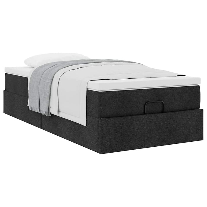 Cadru pat otoman cu saltea țesătură neagră 80x200 cm - WALTI WALTI