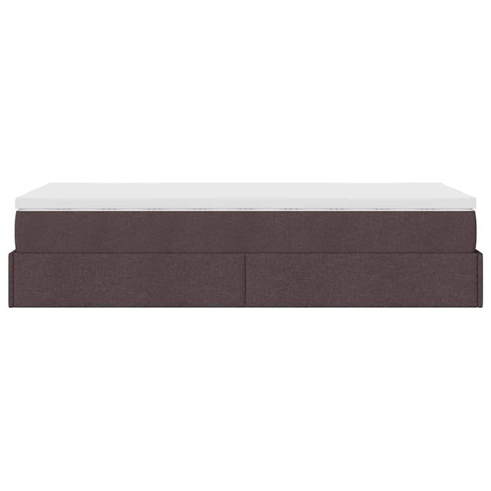 Cadru de pat otoman cu saltele țesătură maro închis 80x200cm - WALTI WALTI