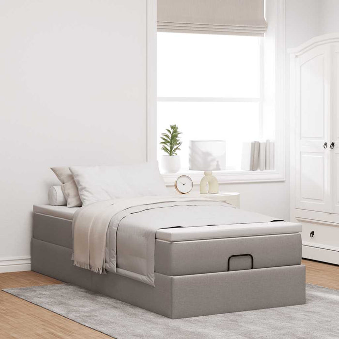 Cadru de pat otoman cu saltea Taupe 80x200cm Material - WALTI WALTI