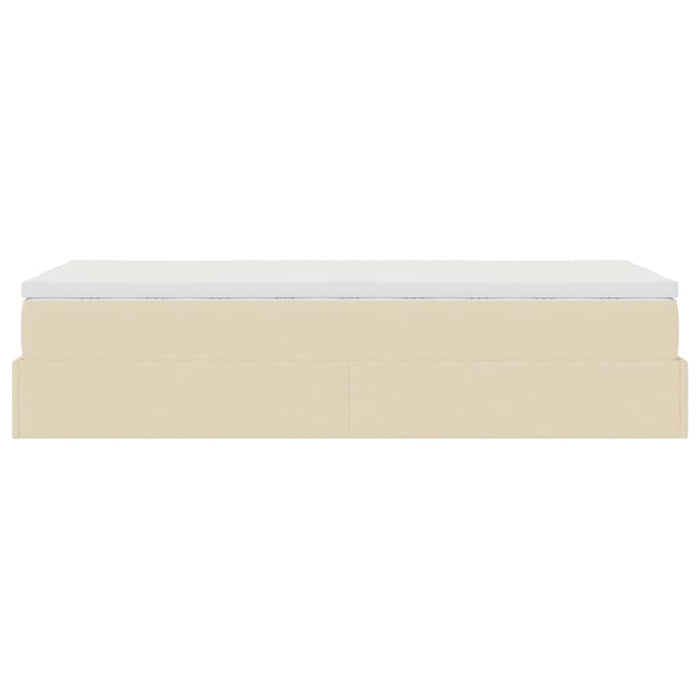 Cadru de pat otoman cu saltea crem 80x200cm stofa - WALTI WALTI