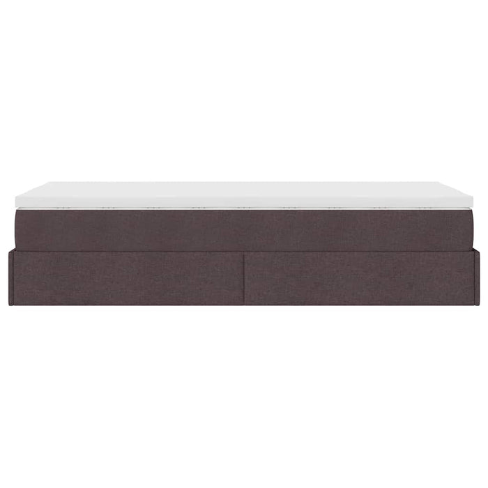Cadru de pat otoman cu saltea țesătură maro închis 90x190cm - WALTI WALTI