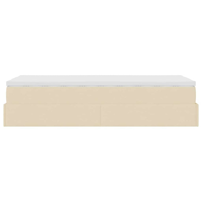 Cadru de pat otoman cu saltea crem 90x190cm stofa - WALTI WALTI