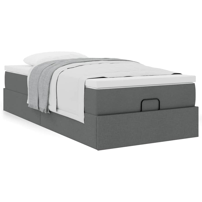 Cadru pat otoman cu saltea țesătură gri închis 90x200 cm - WALTI WALTI