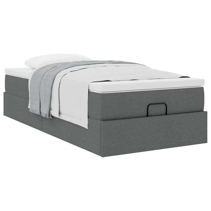 Cadru pat otoman cu saltea țesătură gri închis 90x200 cm - WALTI WALTI
