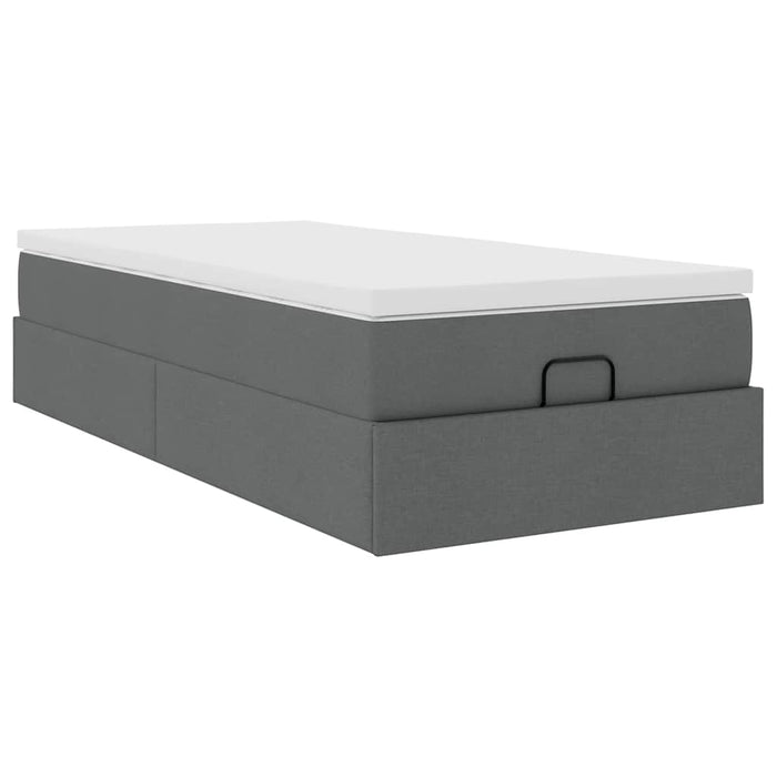 Cadru pat otoman cu saltea țesătură gri închis 90x200 cm - WALTI WALTI
