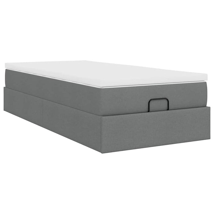 Cadru pat otoman cu saltea țesătură gri închis 90x200 cm - WALTI WALTI