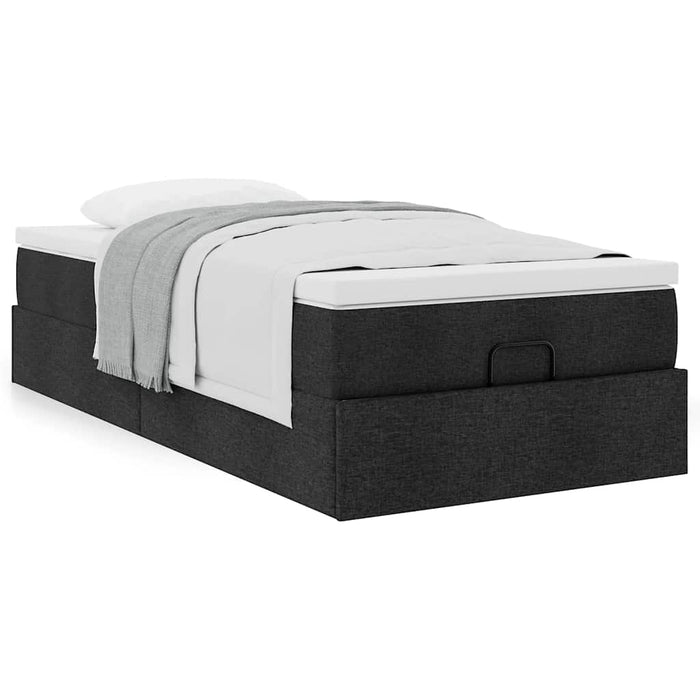 Cadru pat otoman cu saltea țesătură neagră 90x200cm - WALTI WALTI