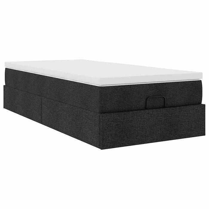 Cadru pat otoman cu saltea țesătură neagră 90x200cm - WALTI WALTI