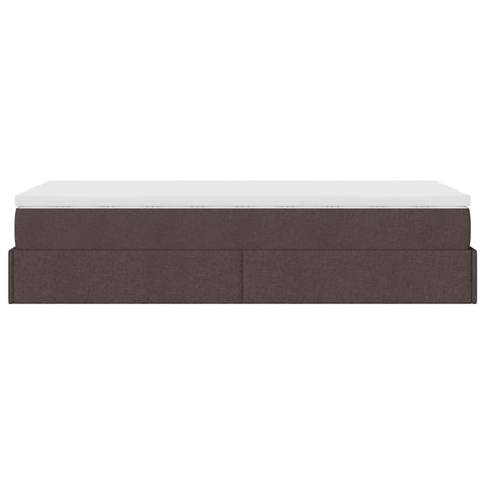 Cadru de pat otoman cu saltea țesătură maro închis 90x200 cm - WALTI WALTI