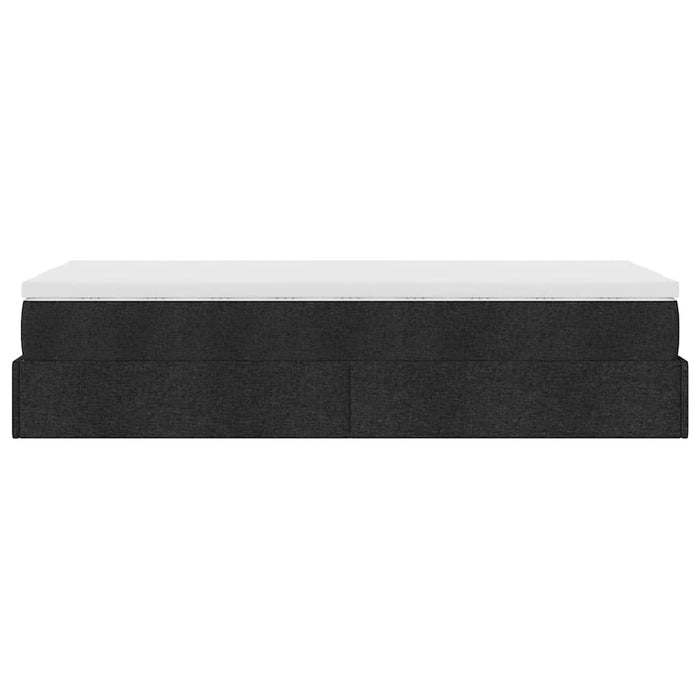 Cadru de pat otoman cu saltea țesătură neagră 100x200cm - WALTI WALTI