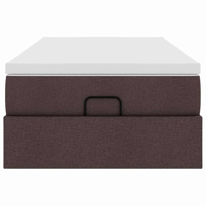 Cadru de pat otoman cu saltea țesătură maro închis 100x200 cm - WALTI WALTI