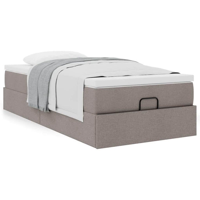 Cadru de pat otoman cu saltea Taupe 100x200cm Material WALTI