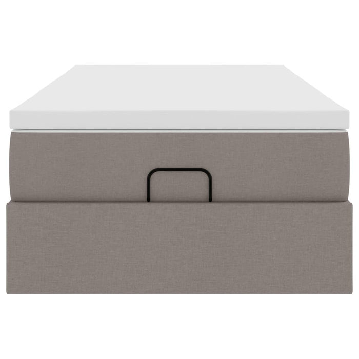 Cadru de pat otoman cu saltea Taupe 100x200cm Material WALTI