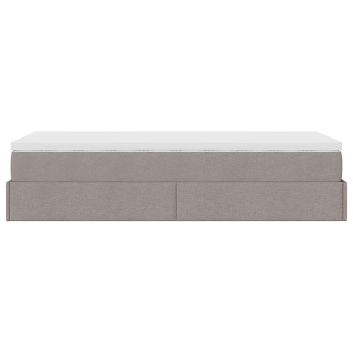 Cadru de pat otoman cu saltea Taupe 100x200cm Material WALTI