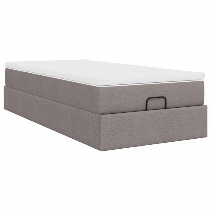 Cadru de pat otoman cu saltea Taupe 100x200cm Material WALTI