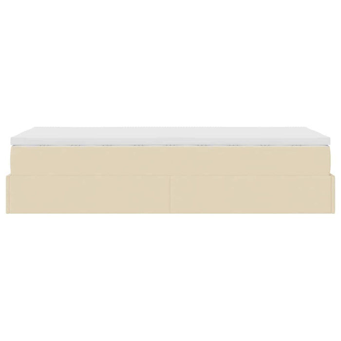 Cadru de pat otoman cu saltea crem 100x200cm stofa - WALTI WALTI