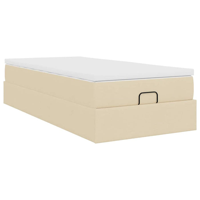 Cadru de pat otoman cu saltea crem 100x200cm stofa - WALTI WALTI