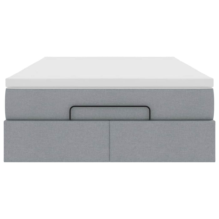 Cadru de pat otoman cu saltea țesătură gri deschis 120x190 cm - WALTI WALTI