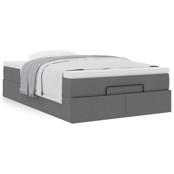 Cadru pat otoman cu saltea țesătură gri închis 120x190 cm - WALTI WALTI