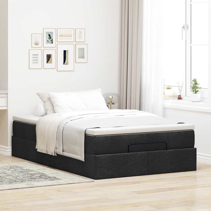 Cadru de pat otoman cu saltea Negru 120x190 cm Tesatura - WALTI WALTI