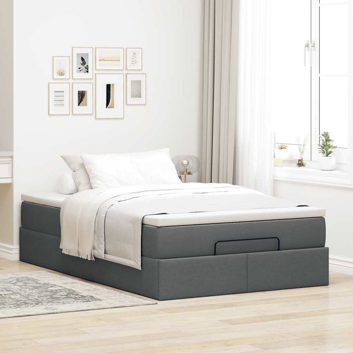 Cadru pat otoman cu saltea țesătură gri închis 120x200 cm - WALTI WALTI