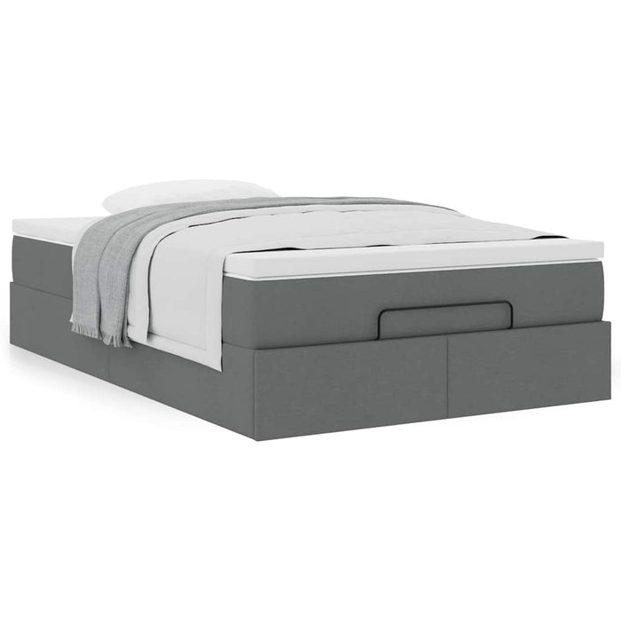 Cadru pat otoman cu saltea țesătură gri închis 120x200 cm - WALTI WALTI