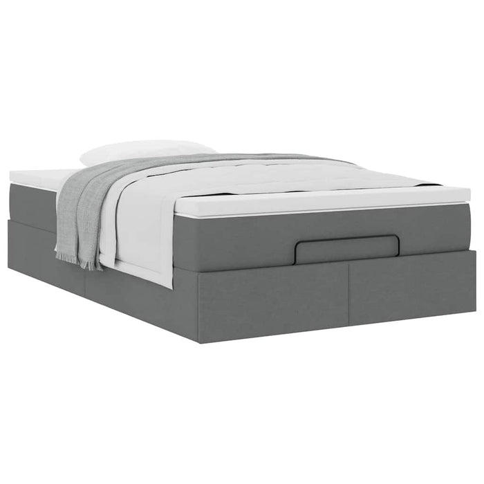 Cadru pat otoman cu saltea țesătură gri închis 120x200 cm - WALTI WALTI