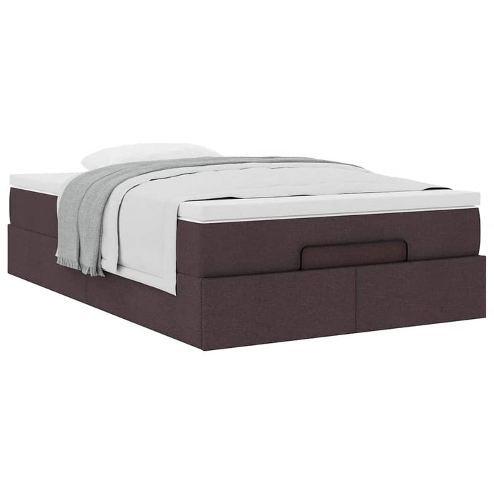 Cadru de pat otoman cu saltea țesătură maro închis 120x200 cm - WALTI WALTI