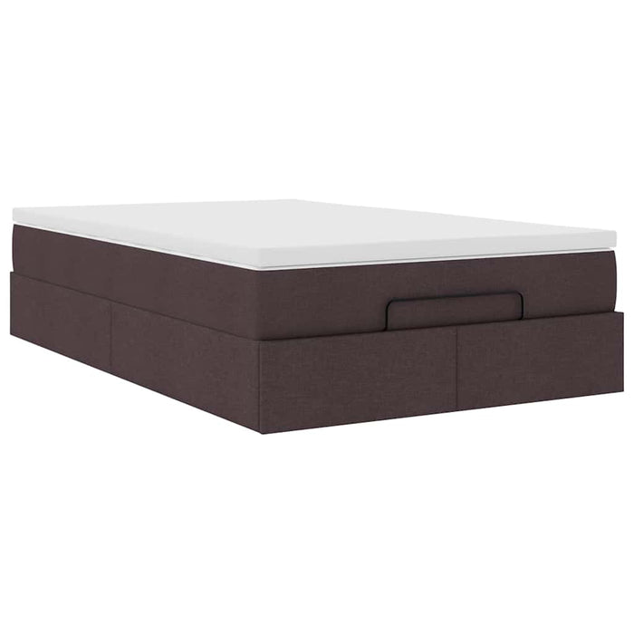 Cadru de pat otoman cu saltea țesătură maro închis 120x200 cm - WALTI WALTI