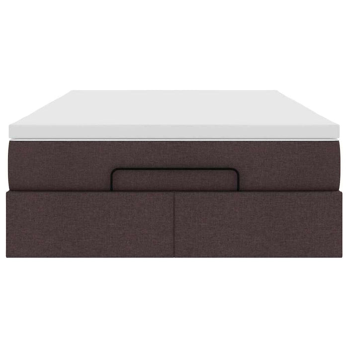 Cadru de pat otoman cu saltea țesătură maro închis 120x200 cm - WALTI WALTI